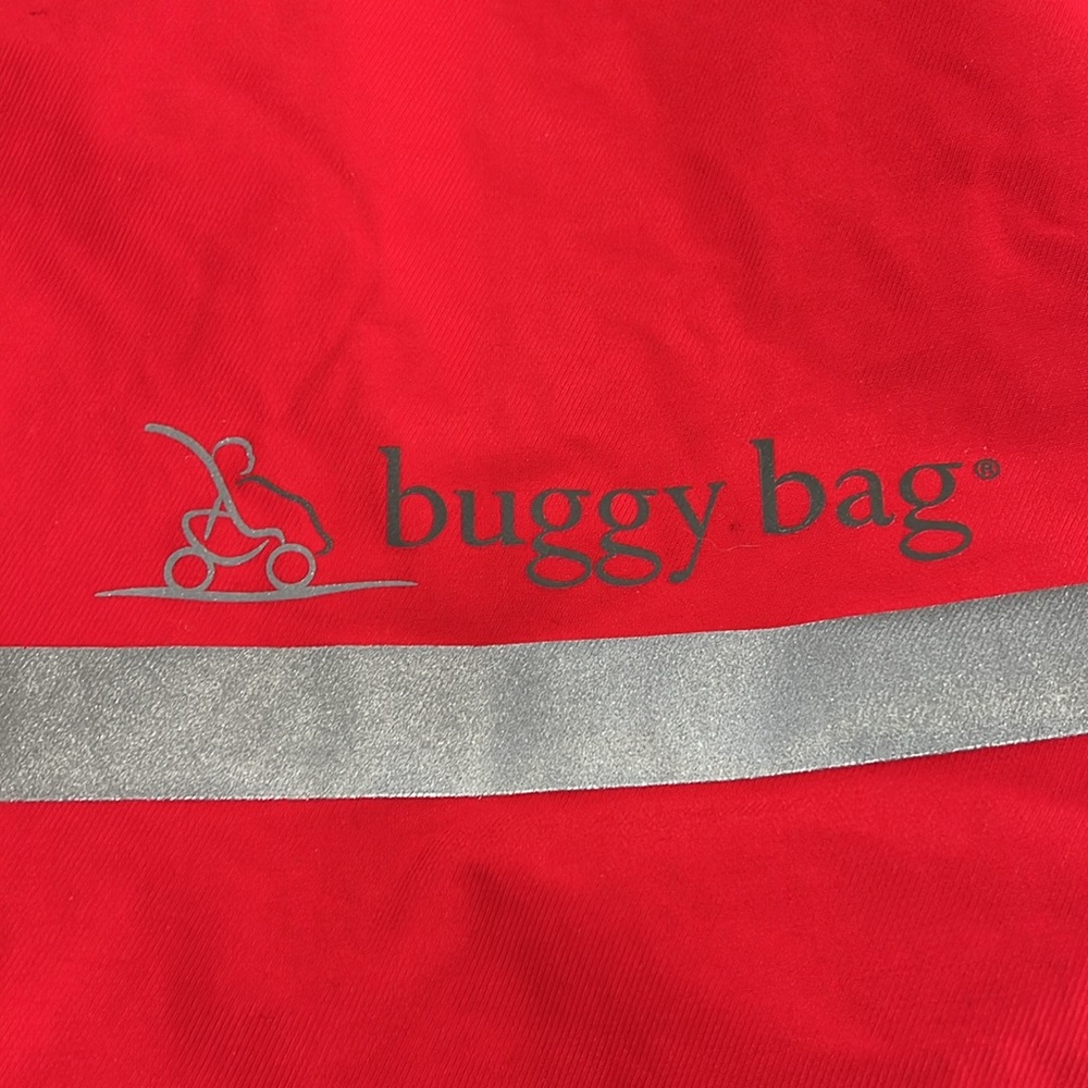 Fleece Lined, Red Buggy Bag Stroller Blanket with Reflective Stripe